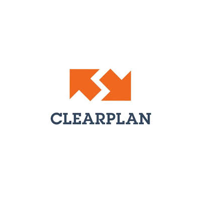 Clear Plan repossession management software logo with blue and white design